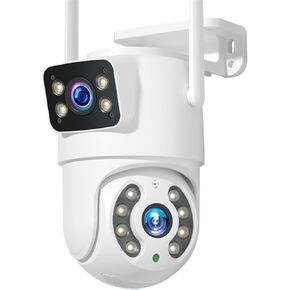 4K 8MP WiFi Surveillance Camera Dual Lens 4X Digital Zoom AI Human Detect Outdoor Security PTZ IP Cameras(8MP with 64G Card) in Kuwait