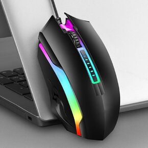 ماوس ألعاب RGB، ماوس كمبيوتر سلكي USB مع إضاءة ملونة، قبضة مريحة يمكن استخدامها للكمبيوتر الشخصي والكمبيوتر المحمول والمكتب والألعاب المبتدئة، 1200 نقطة في البوصة in Kuwait