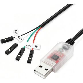 كابل محول تسلسلي CP2102 USB إلى TTL، محول USB 2.0 إلى UART 4 ​​Pin (TXD RXD GND 5V)، طول 3 أقدام/95 سم، إشارة TTL 3.3 فولت لـ Arduino، Raspberry Pi، ESP8266، ESP32 in Kuwait