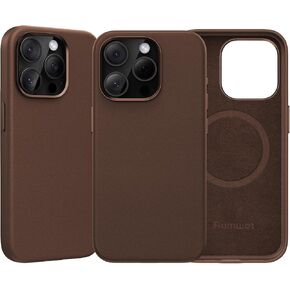 Genuine Leather for iPhone 14 Pro Max Case|Full Grain Leather|Compatible with MagSafe and Wireless Charging|Metal Buttons Camera Bezel|Slim Fit-Drop and Scratch Resistant (Black) in Kuwait