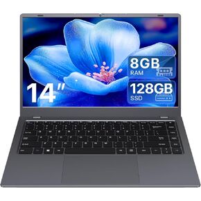 كمبيوتر محمول 14 بوصة، 8 جيجابايت رام، 128 جيجابايت SSD قابل للتوسيع 1 تيرابايت، معالج Pentium 6500Y يصل إلى 3.4 جيجا هرتز، شاشة 1080P FHD IPS، WiFi 5، BT 5.2، USB 3.2، USB C، أجهزة الكمبيوتر المحمولة لطلاب الأعمال والمنزل in Kuwait