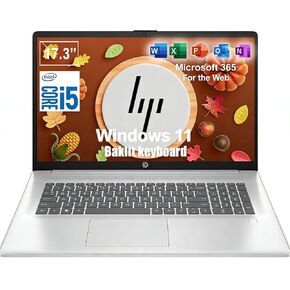 كمبيوتر محمول HP للأعمال مقاس 17.3 بوصة، Microsoft 365 مدى الحياة للويب، لوحة مفاتيح بإضاءة خلفية، قارئ بصمات الأصابع، Intel Core i5-1334U، 10-Core، 4.6 جيجا هرتز، 16 جيجا رام، 1 تيرابايت SSD، Win 11، WiFi 6، Iris Xe Graphic in Kuwait