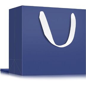 أكياس تسوق EUSOAR سوداء بمقابض، 20 عبوة 8.6 بوصة × 3.9 بوصة × 7 بوصة أكياس تغليف هدايا ورقية صغيرة بمقابض، للأعمال التجارية والبقالة والبوتيك والتجزئة وحفلات الزفاف ومفضلات الحفلات وأعياد الميلاد in Kuwait