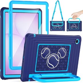 حافظة HXCASEAC لجهاز Galaxy Tab A11+ / A9+ Plus مقاس 11 بوصة، لطيفة ومتينة مع واقي شاشة، حامل مقبض، حزام كتف، حافظة تابلت Samsung A11+ Plus مقاومة للسقوط 5G للأطفال والفتيات - وردي in Kuwait