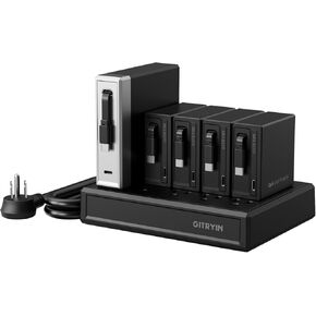 محطة شحن الكمبيوتر المحمول Gitryin، 140 وات، شواحن USB C قابلة للسحب 4 * 65 وات، 10 منافذ من النوع C مع شريط طاقة تبريد، محور شحن 400 وات in Kuwait