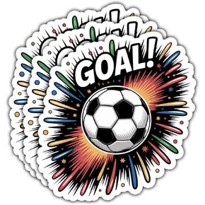 3 Pcs Goal Explosion Soccer Sticker Pack, Cool Football Vinyl Decals with Ball and Firework Design, Laptop, Water Bottle, Gifts for Soccer Lovers (3 inch) in Saudi Arabia