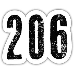 Squiddy 206 رمز المنطقة سياتل واشنطن سيتي هوم تاون لوكال برايد - ملصق فينيل للسيارة والكمبيوتر المحمول والكمبيوتر المحمول (عرض 5 بوصات) in Kuwait