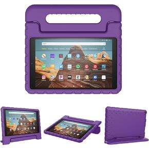 حافظة أطفال لجهاز Fire HD 10 Tablet Case 5th/7th/9th Gen (إصدارات 2015/2017/2019)، غطاء إسفنجي واقٍ قوي مقاوم للصدمات لجهاز Fire HD 10.1 بوصة مع حمل، أرجواني in Kuwait