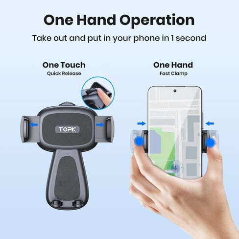 Car Phone Holder, Universal Phone Mount for Car Vent, Hands Free Cell Phone Holder Stand, Air Vent Phone Mount Compatible with iPhone & Android Smartphones in Kuwait