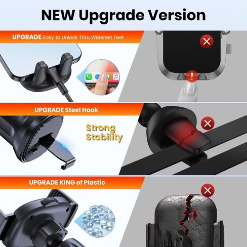 Car Phone Holder, Universal Phone Mount for Car Vent, Hands Free Cell Phone Holder Stand, Air Vent Phone Mount Compatible with iPhone & Android Smartphones in Kuwait