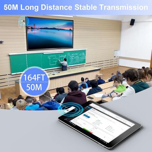 جهاز إرسال واستقبال HDMI لاسلكي 2 في 1، 165FT/50M 4K Decode1080P@60 هرتز، توصيل وتشغيل ثنائي النطاق 5G/2.4G، بث فيديو صوتي من النوع C للهاتف، الكمبيوتر اللوحي، الكمبيوتر المحمول، الكمبيوتر إلى التلفزيون، الشاشة، جهاز العرض in Kuwait