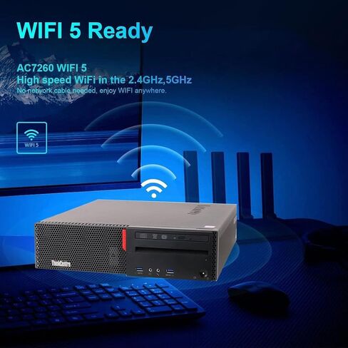 كمبيوتر مكتبي Lenovo ThinkCentre M800 SFF، شاشات KOORUI مزدوجة 24 بوصة FHD جديدة، Intel Core i5 6500، ذاكرة وصول عشوائي DDR4 سعة 32 جيجابايت، SSD جديد 1 تيرابايت، واي فاي مدمج بتيار متردد، DVD-RW، ماوس لوحة مفاتيح لاسلكي (متجدد) in Kuwait