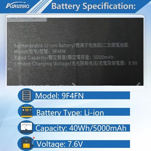 9F4FN Battery Replacement for Dell Inspiron 14 3420 Dell Latitude 7320 Detachable T04H T04H001 Series 09F4FN 2VKW9 8PK6G 7.6V 40Wh in Kuwait