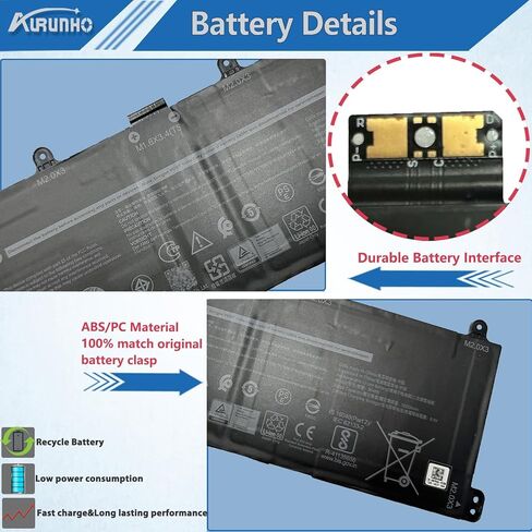 9F4FN Battery Replacement for Dell Inspiron 14 3420 Dell Latitude 7320 Detachable T04H T04H001 Series 09F4FN 2VKW9 8PK6G 7.6V 40Wh in Kuwait