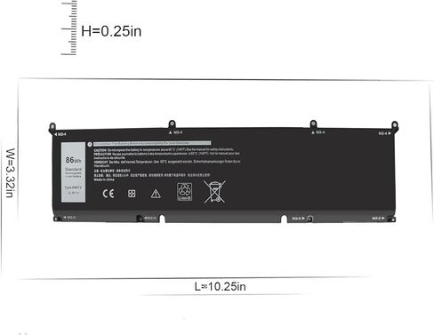 بطارية 69KF2 لـ Dell XPS 15 9500 9510 9520 Precision 5550 5560 5570 Alienware M15 M17 R3 R4, G15 5510 5511 5515 5520 5521,G7 7500, Inspiron 7510 7610 P87F P91F P45E p100f M59JH 8FCTC 70N2F in Kuwait