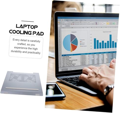 Artibetter Aluminum Alloy Laptop Cooler Stand with Fan Cooling Pad for Notebooks to 17.3 Inch, Elevated Gray Cooling Rack for Gaming and Office Use in Kuwait