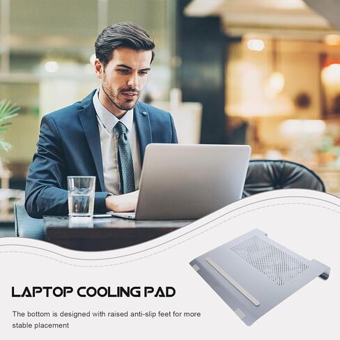Artibetter Aluminum Alloy Laptop Cooler Stand with Fan Cooling Pad for Notebooks to 17.3 Inch, Elevated Gray Cooling Rack for Gaming and Office Use in Kuwait