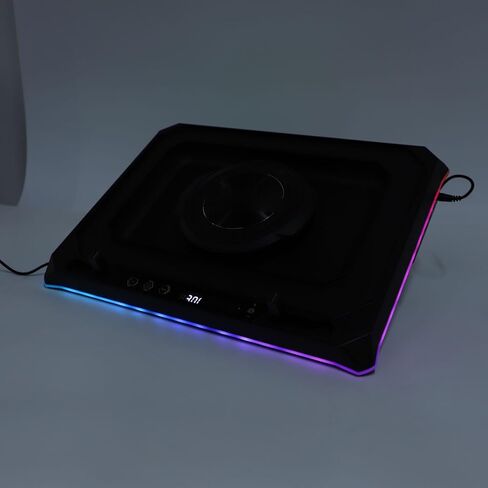 وسادة تبريد للكمبيوتر المحمول Focket، مروحة 5.5 بوصة 71.9 مم H2O أوضاع إضاءة RGB لضغط الرياح مع 4 منافذ USB 1 نوع C لأجهزة الكمبيوتر المحمولة المخصصة للألعاب مقاس 15.6 بوصة in Kuwait