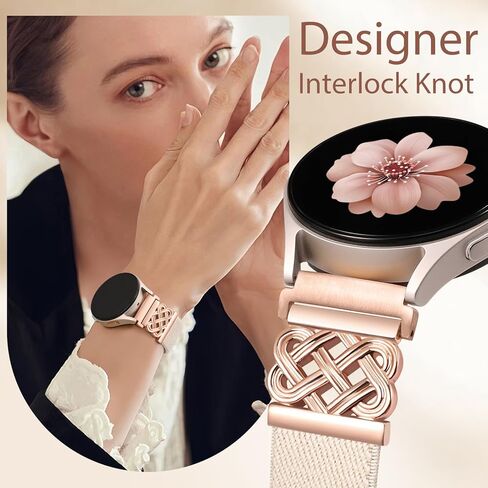 Minyee Magnetic Stretchy Band Compatible with Samsung Galaxy Watch 7/6/5/4/FE/Active 2 40mm 44mm/Watch 6 Classic 43mm 47mm/5 Pro 45mm Women Men,20mm Celtic Knot Soft Elastic Nylon Fabric Dressy Strap in Saudi Arabia