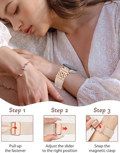 Minyee Magnetic Stretchy Band Compatible with Samsung Galaxy Watch 7/6/5/4/FE/Active 2 40mm 44mm/Watch 6 Classic 43mm 47mm/5 Pro 45mm Women Men,20mm Celtic Knot Soft Elastic Nylon Fabric Dressy Strap in Saudi Arabia