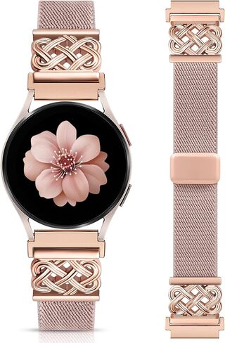 Minyee Magnetic Stretchy Band Compatible with Samsung Galaxy Watch 7/6/5/4/FE/Active 2 40mm 44mm/Watch 6 Classic 43mm 47mm/5 Pro 45mm Women Men,20mm Celtic Knot Soft Elastic Nylon Fabric Dressy Strap in Kuwait