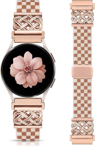 Minyee Magnetic Stretchy Band Compatible with Samsung Galaxy Watch 7/6/5/4/FE/Active 2 40mm 44mm/Watch 6 Classic 43mm 47mm/5 Pro 45mm Women Men,20mm Celtic Knot Soft Elastic Nylon Fabric Dressy Strap in Saudi Arabia