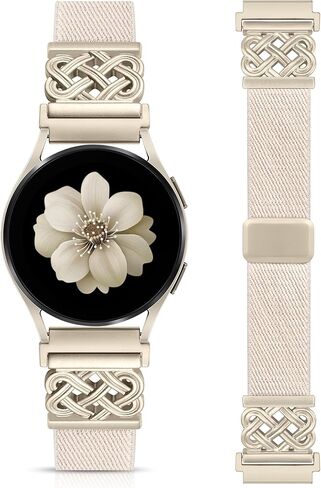 Minyee Magnetic Stretchy Band Compatible with Samsung Galaxy Watch 7/6/5/4/FE/Active 2 40mm 44mm/Watch 6 Classic 43mm 47mm/5 Pro 45mm Women Men,20mm Celtic Knot Soft Elastic Nylon Fabric Dressy Strap in Saudi Arabia