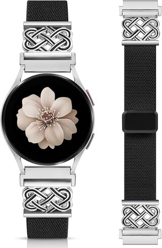 Minyee Magnetic Stretchy Band Compatible with Samsung Galaxy Watch 7/6/5/4/FE/Active 2 40mm 44mm/Watch 6 Classic 43mm 47mm/5 Pro 45mm Women Men,20mm Celtic Knot Soft Elastic Nylon Fabric Dressy Strap in Saudi Arabia