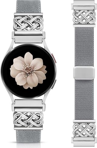 Minyee Magnetic Stretchy Band Compatible with Samsung Galaxy Watch 7/6/5/4/FE/Active 2 40mm 44mm/Watch 6 Classic 43mm 47mm/5 Pro 45mm Women Men,20mm Celtic Knot Soft Elastic Nylon Fabric Dressy Strap in Saudi Arabia