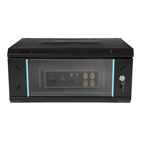 Wall Mount Server Cabinet 4U, 600x450x240mm Network Cabinet with Glass Locking Door, Server Organizer Enclosure for Home Office, Data Rack with Removable Side Panels, Ventilated, Black in Kuwait