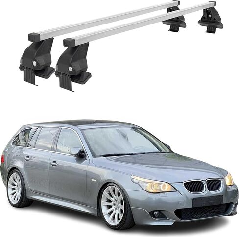 OMAC Smooth Roof Racks Cross Bars for BMW 5 Series E60 Sedan 2004-2010 Steel Black in Saudi Arabia