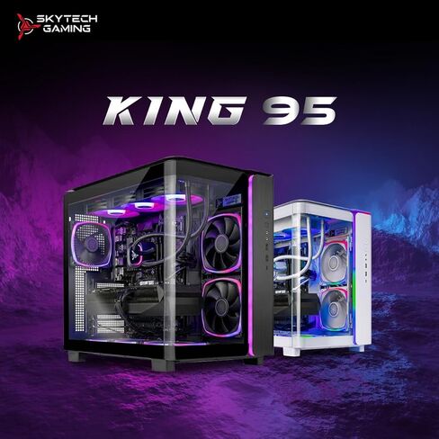 Skytech Gaming King 95 Gaming PC, AMD Ryzen 7 7700X 4.5GHz, AMD RX 9070XT 16GB VRAM, 1TB Gen4 NVMe SSD, 32GB DDR5 RAM 6000, 850W Gold ATX 3 PSU, 360 ARGB AIO, WI-FI 5, Windows 11, Desktop in Kuwait