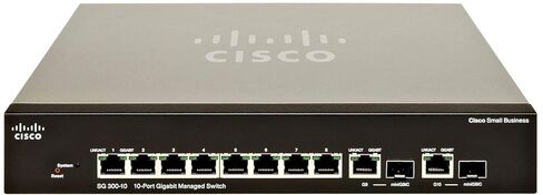 محول مُدار Cisco SG300-10MP-K9 ذو 10 منافذ Gigabit PoE+ (متجدد) in Kuwait