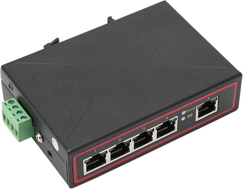 Industrial Grade 5 Port Fast Ethernet DIN Rail Switch for Harsh Environments - Aluminum Alloy Material in Kuwait