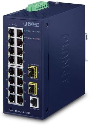 IGS-4215-16T2S الصناعية L2/L4 16-Port 10/100/1000T + 2-Port 100/1000X SFP المُدارة in Kuwait
