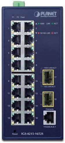 IGS-4215-16T2S الصناعية L2/L4 16-Port 10/100/1000T + 2-Port 100/1000X SFP المُدارة in Kuwait