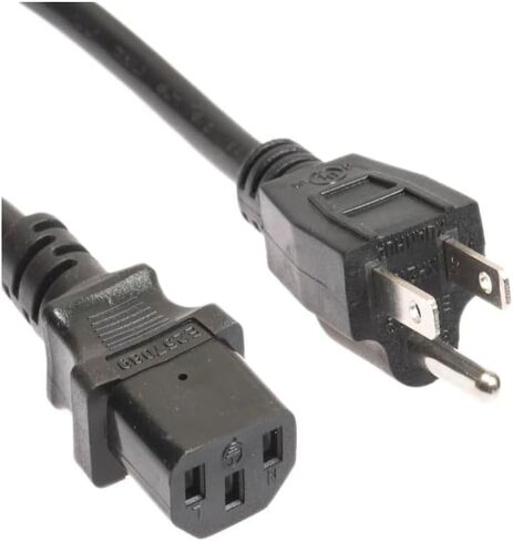كابل طاقة تيار متردد عالمي، 6 أقدام IEC C13 إلى NEMA 5-15P، 10A/16AWG، سلك طاقة أسود للإلكترونيات، سلك طاقة الكمبيوتر، أمبير الجيتار، مصدر طاقة الكمبيوتر، كابل طاقة الشاشة، الطابعة، سلك التلفزيون in Kuwait