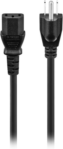 كابل طاقة تيار متردد عالمي، 6 أقدام IEC C13 إلى NEMA 5-15P، 10A/16AWG، سلك طاقة أسود للإلكترونيات، سلك طاقة الكمبيوتر، أمبير الجيتار، مصدر طاقة الكمبيوتر، كابل طاقة الشاشة، الطابعة، سلك التلفزيون in Kuwait