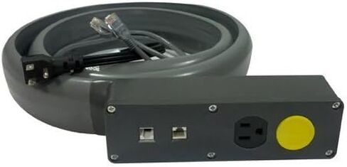 وعاء مزدوج لسلك تمديد الطاقة والبيانات الكهربائية مع واقي كابل إيثرنت RJ45 - أسود - 10 أقدام in Kuwait