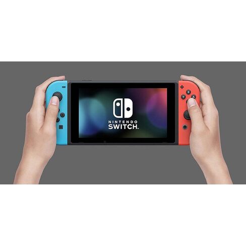 مجموعة Nintendo Switch باللون الأزرق النيون والأحمر Joy Con مع حقيبة حمل ذات غلاف صلب من Deco Gear (متجددة) in Kuwait