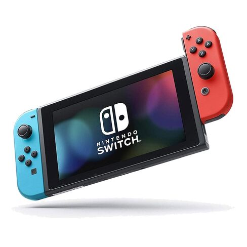 مجموعة Nintendo Switch باللون الأزرق النيون والأحمر Joy Con مع حقيبة حمل ذات غلاف صلب من Deco Gear (متجددة) in Kuwait