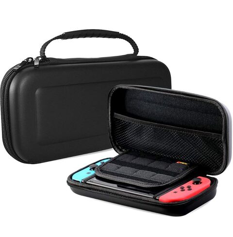 مجموعة Nintendo Switch باللون الأزرق النيون والأحمر Joy Con مع حقيبة حمل ذات غلاف صلب من Deco Gear (متجددة) in Kuwait