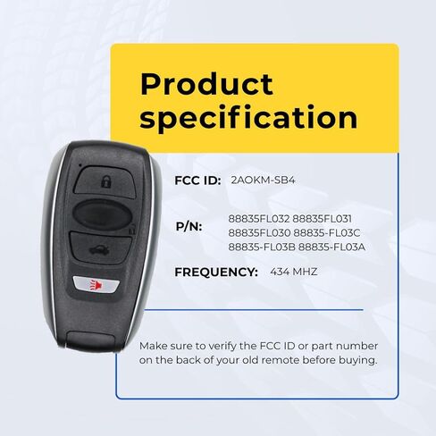 مفتاح فوب بديل متوافق مع WRX 2019 FCC 2AOKM-SB4 رقم الجزء 88835FL032 88835FL031 88835FL030 88835-FL03C 88835-FL03B 88835-FL03A in Kuwait