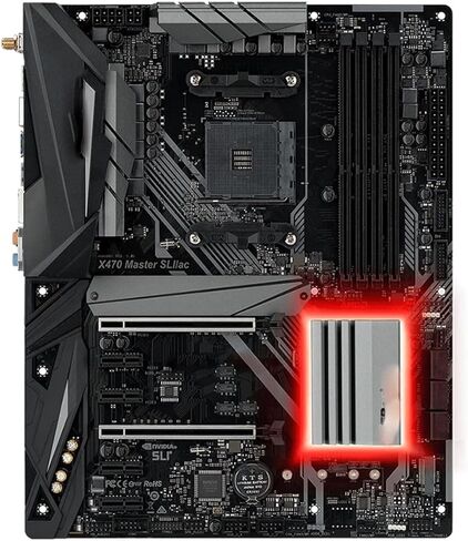 لوحة أم للكمبيوتر الشخصي تناسب ASRock X470 MASTER SLI/AC اللوحة الأم تدعم Ryzen 9 5900X R7 5700X3D R5 5600 CPU 4xDDR4 NVME M.2 AM4 اللوحة الرئيسية in Kuwait