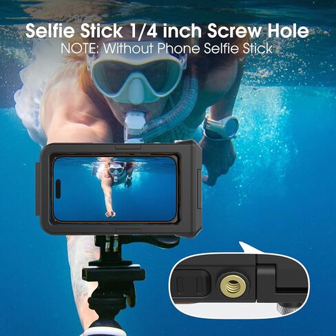 2026 Underwater Snorkeling Diving Phone Case for iPhone 17/16/15/14/13/ Pro Max/XR/XS/.[50ft/15m] Professional Scuba Dive Waterproof Case Underwater Photo Video（Apple Models-Left） 5G- Black Frame in Kuwait