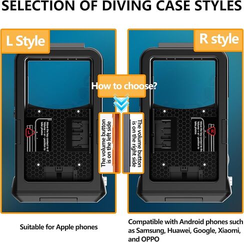 2026 Underwater Snorkeling Diving Phone Case for iPhone 17/16/15/14/13/ Pro Max/XR/XS/.[50ft/15m] Professional Scuba Dive Waterproof Case Underwater Photo Video（Apple Models-Left） 5G- Black Frame in Kuwait