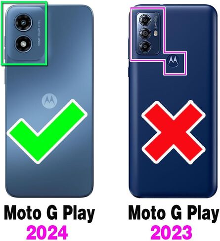 Phone Case for Motorola Moto G Play 2024 4G with Tempered Glass Screen Protector Card Slots Ring Stand Soft Silicone Bumper Hybrid Two Layer Defender for XT2413V XT2413-1 64GB Black in Saudi Arabia