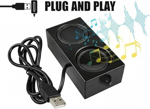 مكبر صوت بطاقة الصوت Gikfun USB، مكبر صوت ستيريو 4Ohm 5W مع التوصيل والتشغيل، لاردوينو والكمبيوتر الشخصي والكمبيوتر المحمول وسطح المكتب ووحدة التحكم في الألعاب DIY EK2181 in Kuwait