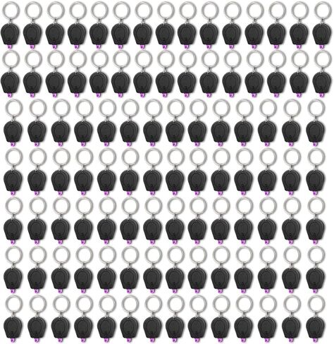 100 Pack Mini UV LED Keychain Flashlight, 395nm Ultraviolet Keychain Flashlight, UV Keychain Light Black Light for Detections-Black Shell in Saudi Arabia