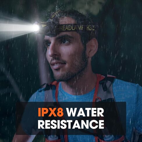 Long Throw Rechargeable Headlamp, Super Bright 9000mAh Ultra Long Battery Life 15H Runtime, Head Lamp, Zoomable USB-C Adults Gift in Kuwait